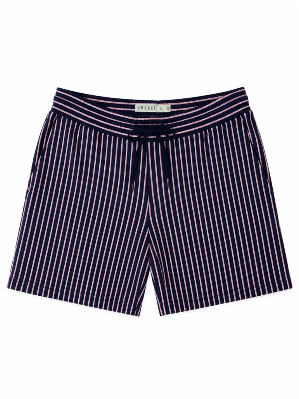 Criquet Navy & Pink Striped Knit Drawstring Shorts Men's Size L